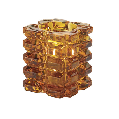 Hollowick Faceted Cube Amber Glass Votive 76x 83mm (6 Pack)