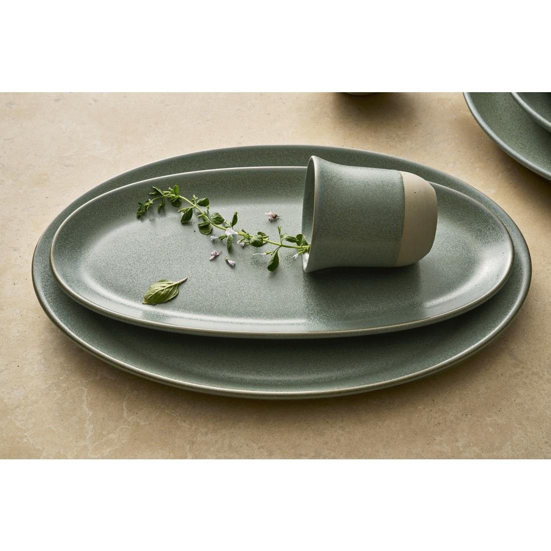 Maham Studio Carnaby Oval Platters Teal 305x202mm (12 Pack)