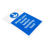 Vogue Wash hands Before Handling Food Sign