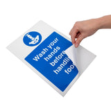 Vogue Wash hands Before Handling Food Sign