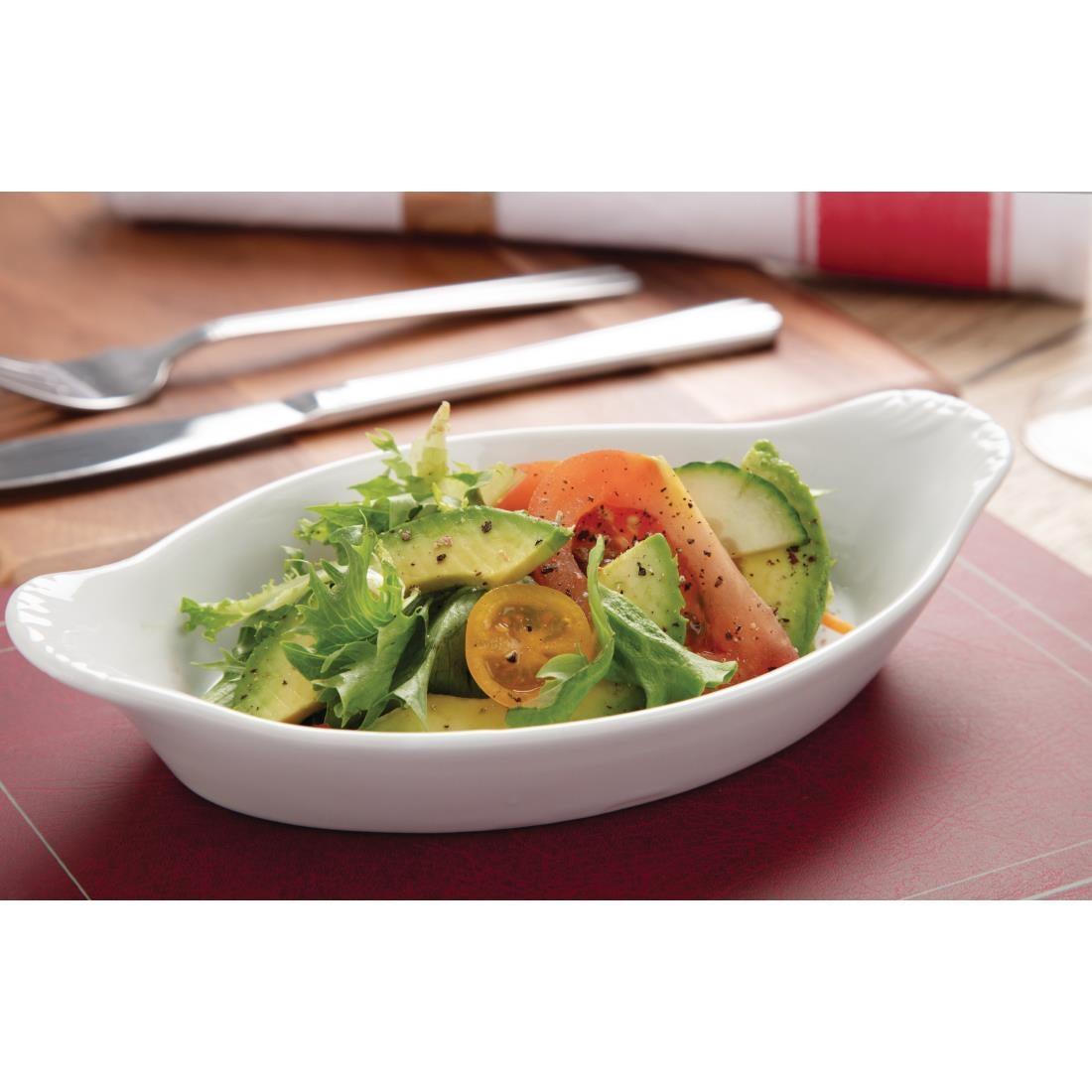 Olympia Whiteware Oval Eared Dishes 204mm (6 pack)
