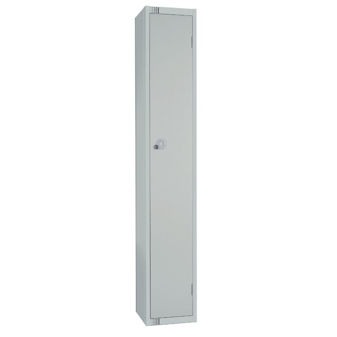Elite Single Door Camlock Locker with Sloping Top Grey