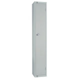 Elite Single Door Camlock Locker with Sloping Top Grey