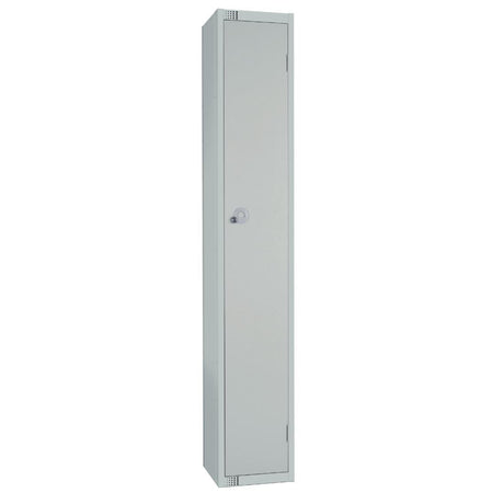 Elite Single Door Camlock Locker with Sloping Top Grey