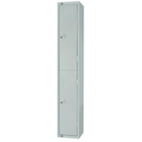 Elite Double Door Electronic Combination Locker with Sloping Top Grey