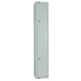 Elite Double Door Camlock Locker with Sloping Top Grey