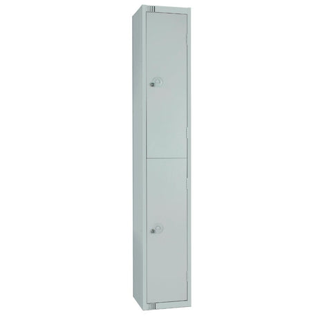 Elite Double Door Camlock Locker with Sloping Top Grey