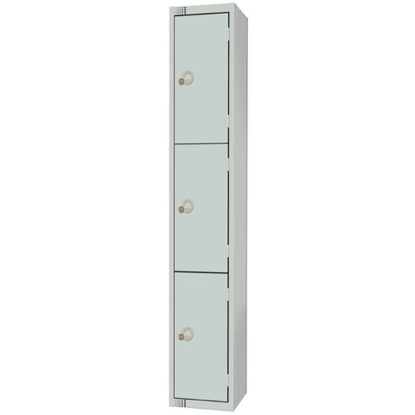 Elite Three Door Padlock Locker Grey