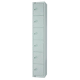 Elite Six Door Coin Return Locker with Sloping Top Grey