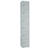 Elite Six Door Padlock Locker with Sloping Top Grey