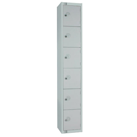 Elite Six Door Padlock Locker Grey