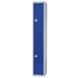 Elite Double Door Electronic Combination Locker with Sloping Top Blue