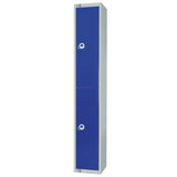 Elite Double Door Coin Return Locker Graphite Blue