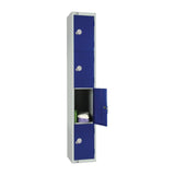 Elite Four Door Coin Return Locker Blue