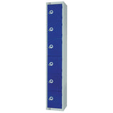 Elite Six Door Electronic Combination Locker Blue