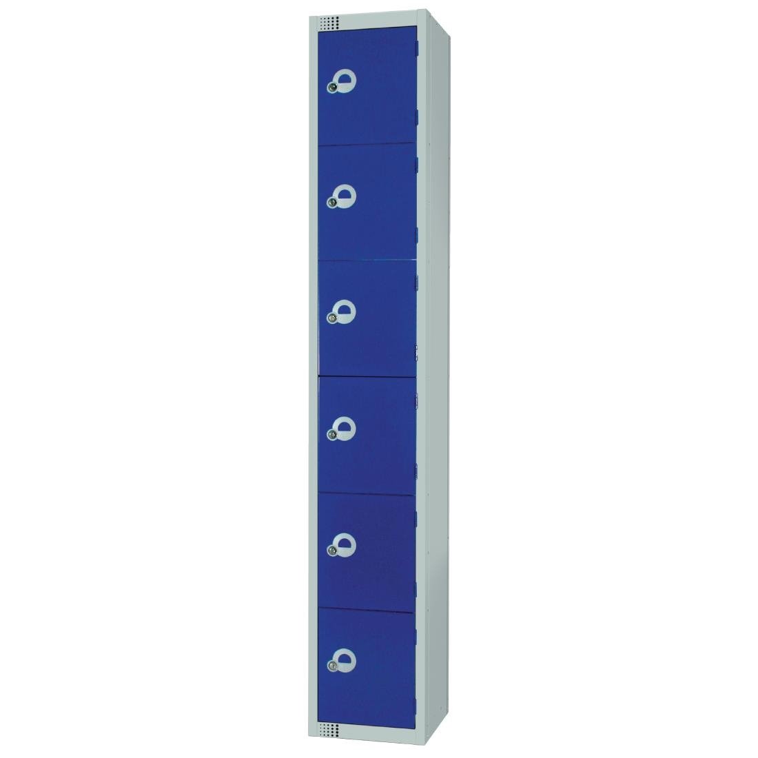 Elite Six Door Coin Return Locker Blue