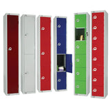 Elite Three Door Coin Return Locker Red