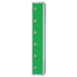 Elite Six Door Coin Return Locker with Sloping Top Green