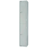 Elite Double Door Padlock Locker Grey