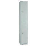 Elite Double Door Camlock Locker with Sloping Top Grey