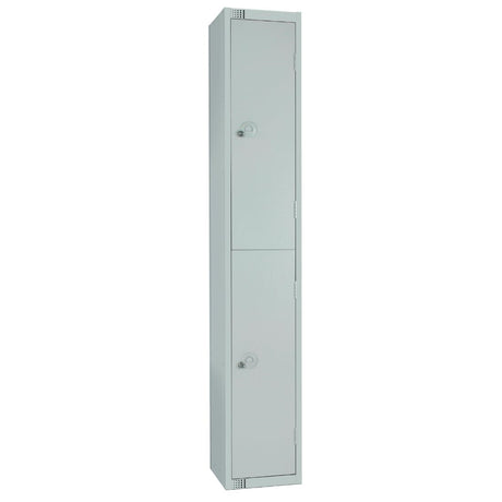 Elite Double Door Camlock Locker with Sloping Top Grey