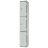 Elite Three Door Padlock Locker Grey