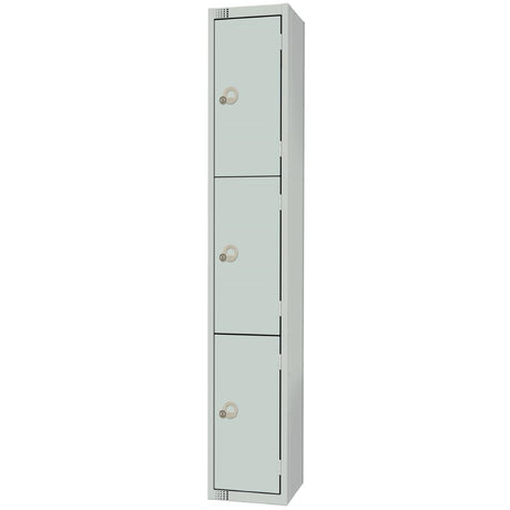 Elite Three Door Padlock Locker Grey