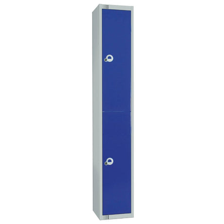Elite Double Door Electronic Combination Locker with Sloping Top Blue