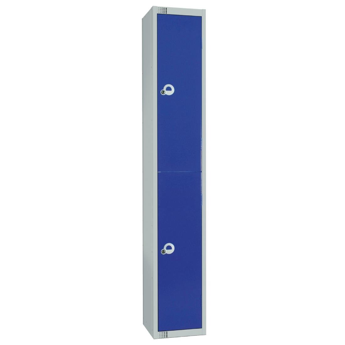 Elite Double Door Padlock Locker with Sloping Top Blue
