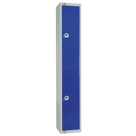 Elite Double Door Padlock Locker with Sloping Top Blue