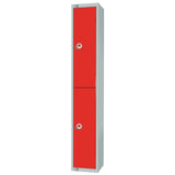 Elite Double Door Coin Return Locker Graphite Red
