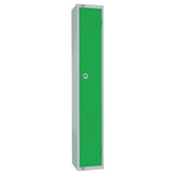 Elite Single Door Camlock Locker with Sloping Top Green