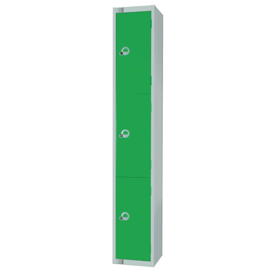 Elite Three Door Coin Return Locker Green