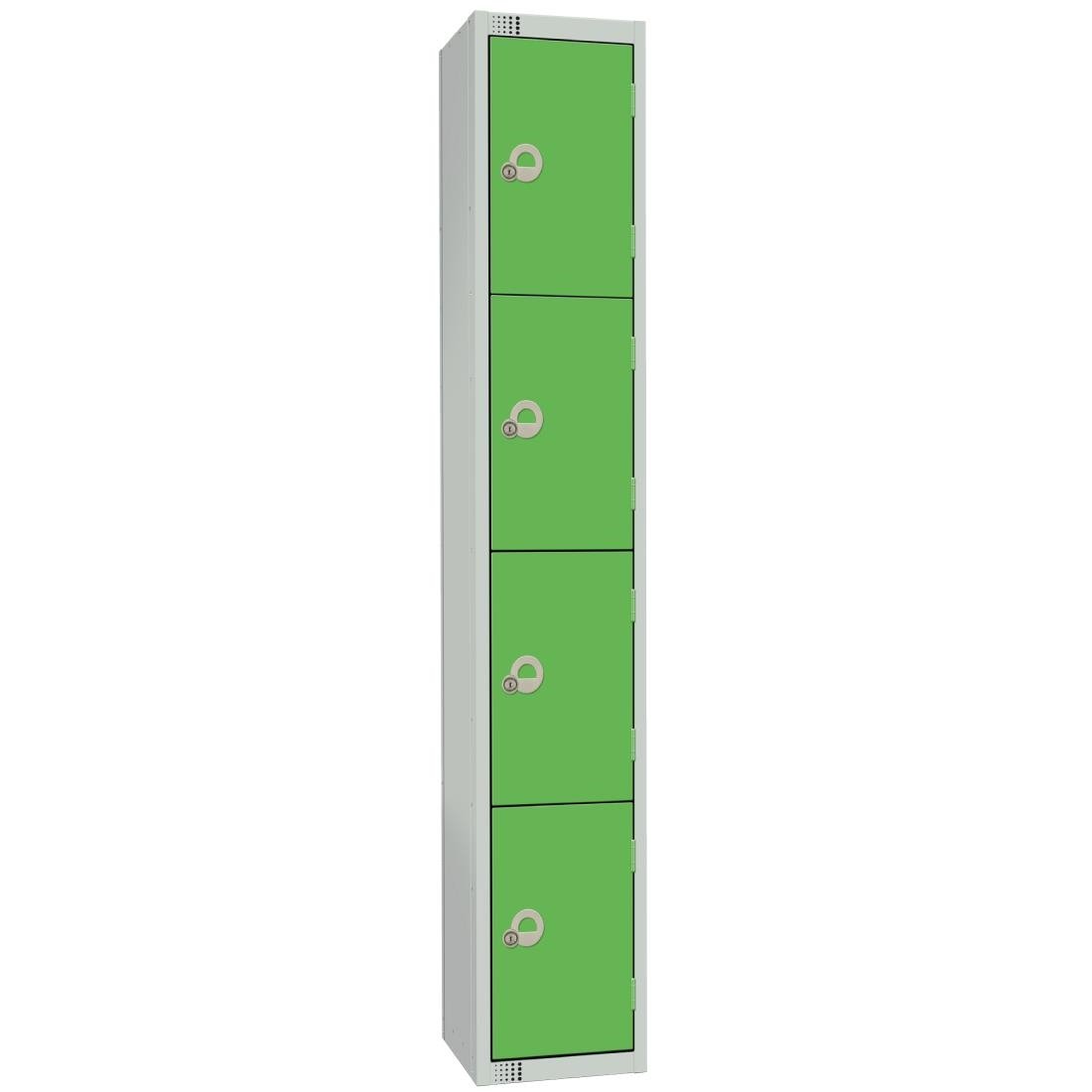 Elite Four Door Camlock Locker with Sloping Top Green