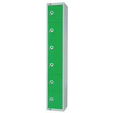 Elite Six Door Manual Combination Locker Locker Green with Sloping Top