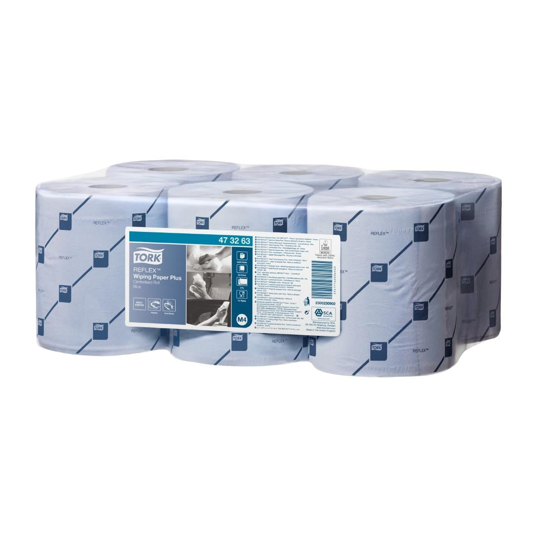 Tork Reflex Wiping Paper Towel Plus Blue M4 (6 Pack)