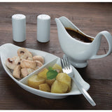 Olympia Whiteware Divided Oval Eared Dishes 295x155mm (6 pack)