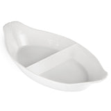 Olympia Whiteware Divided Oval Eared Dishes 295x155mm (6 pack)