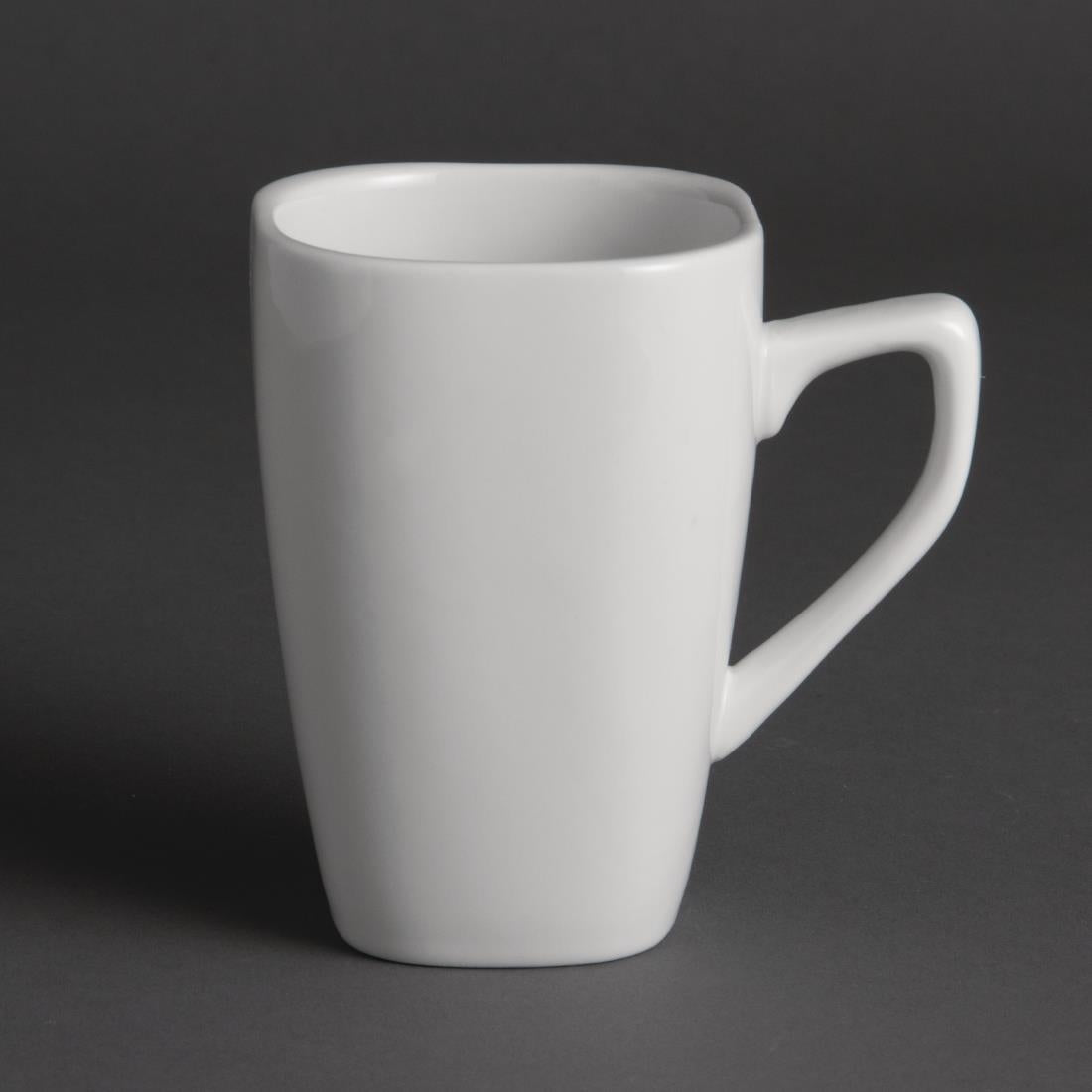 Olympia Whiteware Rounded Square Mugs 284ml 10oz (12 Pack)