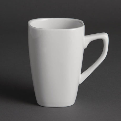 Olympia Whiteware Rounded Square Mugs 284ml 10oz (12 Pack)