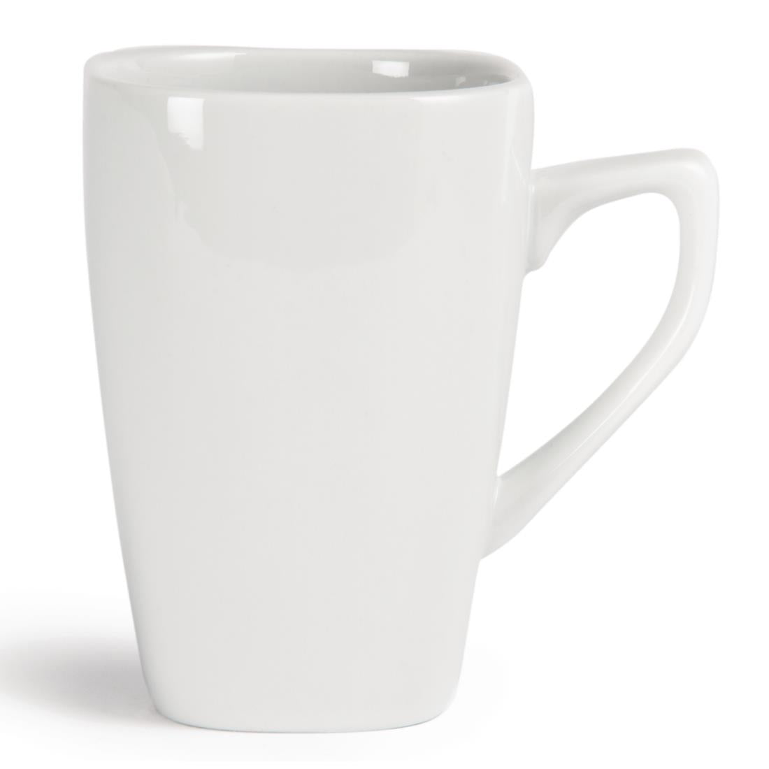 Olympia Whiteware Rounded Square Mugs 284ml 10oz (12 Pack)