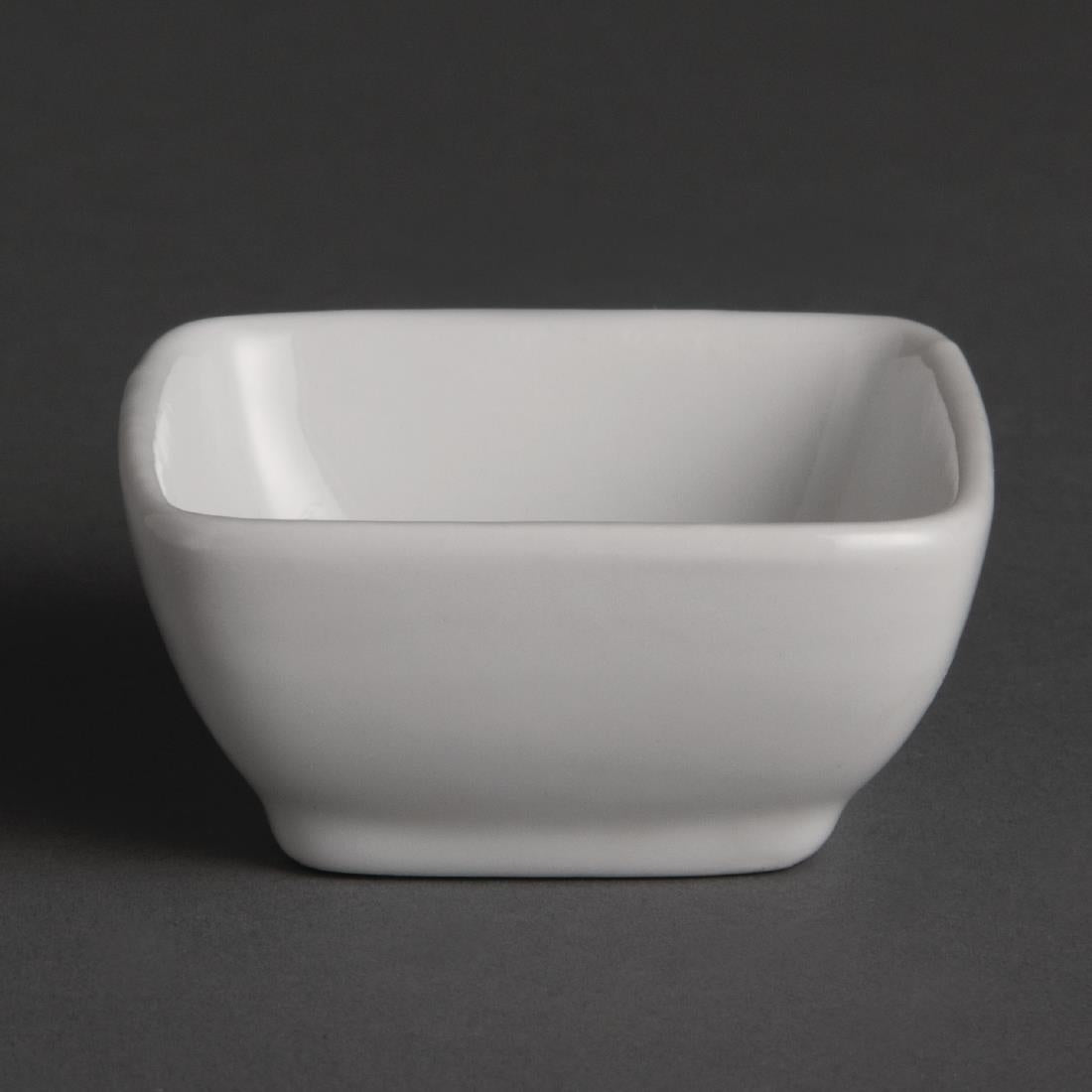 Olympia Whiteware Miniature Rounded Square Dishes 60mm (12 pack)