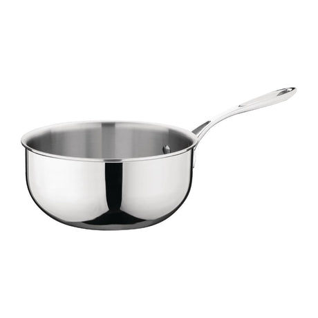 Vogue Stainless Steel & Aluminium Tri-Wall Flared Sauté Pan 20cm