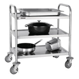 Vogue Stainless Steel 3 Tier Clearing Trolley Small