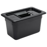 Vogue Polycarbonate 1/4 Gastronorm Container 150mm Black