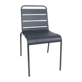 Bolero Slatted Steel Side Chairs Grey (Pack of 4)