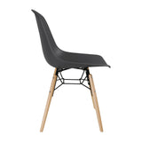 Bolero Arlo PP Moulded Side Chair Charcoal with Spindle Legs (Pack of 2)