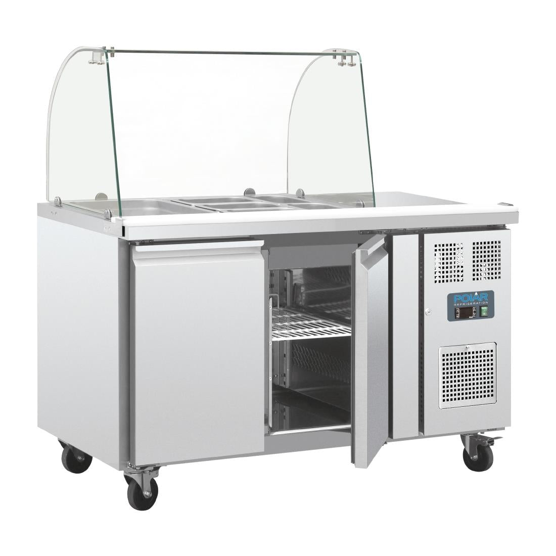 Polar U-Series Double Door Refrigerated Gastronorm Saladette Counter