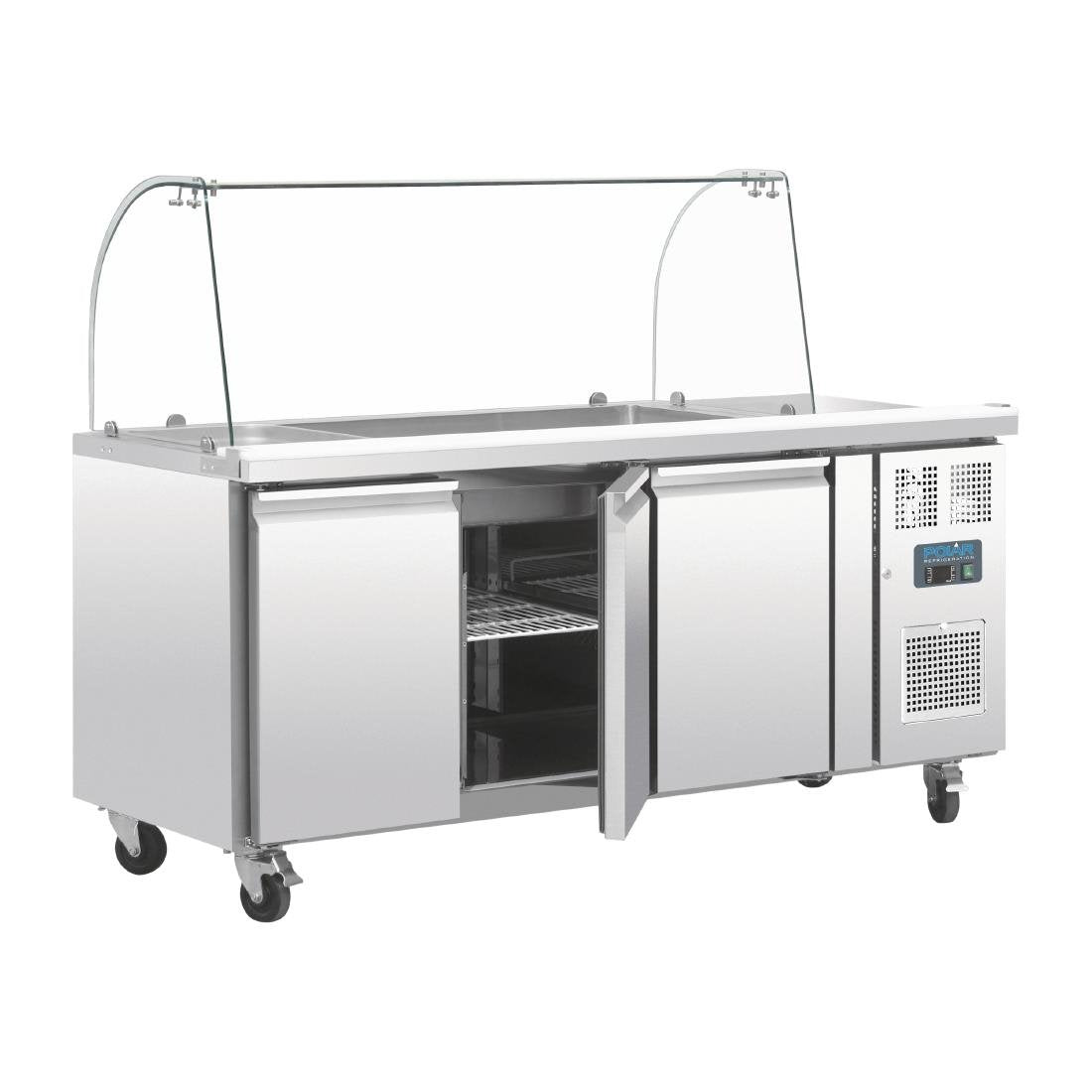 Polar U-Series Triple Door Refrigerated Gastronorm Saladette Counter