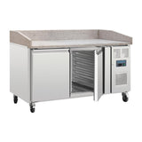 Polar G-Series Double Door Pizza Counter with Granite Top